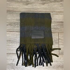 New All Saints Brushed Check Scarf Khaki Mist